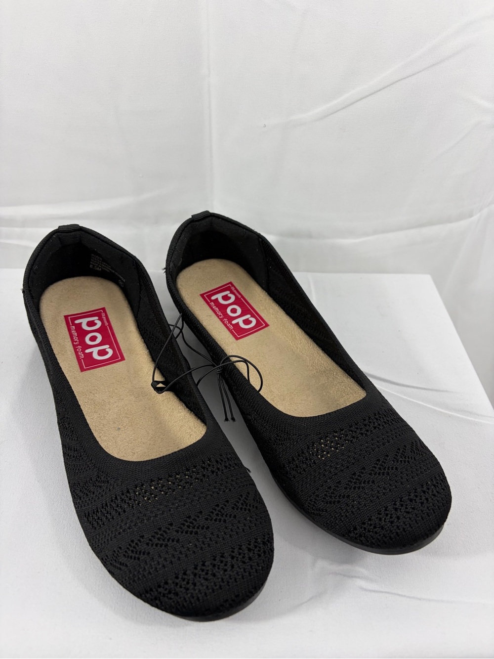 NWT pop Women's Size 8.5 Black Knit Ballet Flats